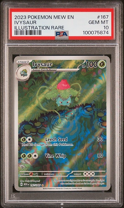 2023 Pokemon Mew En-151 167 Ivysaur Illustration Rare PSA
