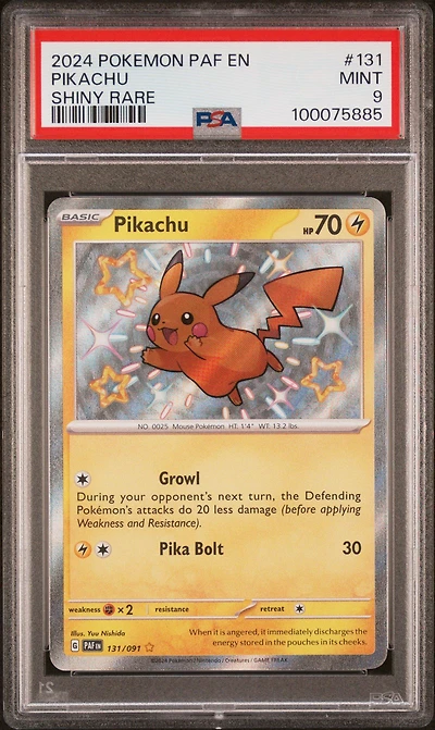 2024 Pokemon Paf En-paldean Fates 131 Pikachu Shiny Rare PSA