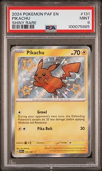 2024 Pokemon Paf En-paldean Fates 131 Pikachu Shiny Rare PSA