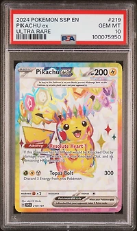 2024 Pokemon Ssp En-surging Sparks 219 Pikachu Ex Ultra Rare PSA