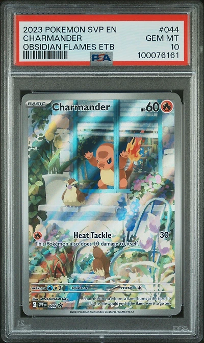 2023 Pokemon Svp En-sv Black Star Promo 044 Charmander Obsidian Flames Elite Trainer Box PSA
