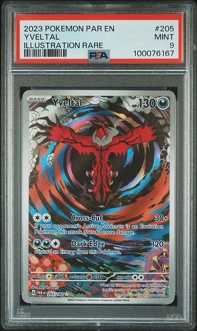 2023 Pokemon Par En-paradox Rift 205 Yveltal Illustration Rare PSA