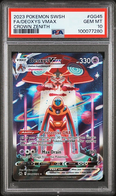 2023 Pokemon Sword And Shield Crown Zenith Gg45 Full Art/deoxys Vmax PSA
