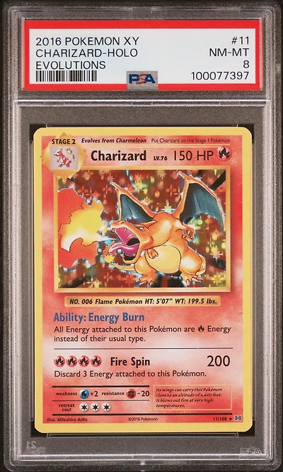 2016 Pokemon Xy Evolutions 11 Charizard-holo PSA