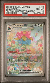 2023 Pokemon Mew En-151 198 Venusaur Ex Special Illustration Rare PSA