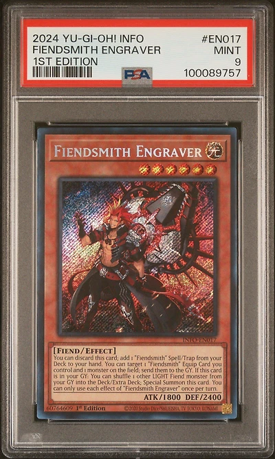 2024 Yu-gi-oh! Info-the Infinite Forbidden En017 Fiendsmith Engraver 1st Edition PSA 9