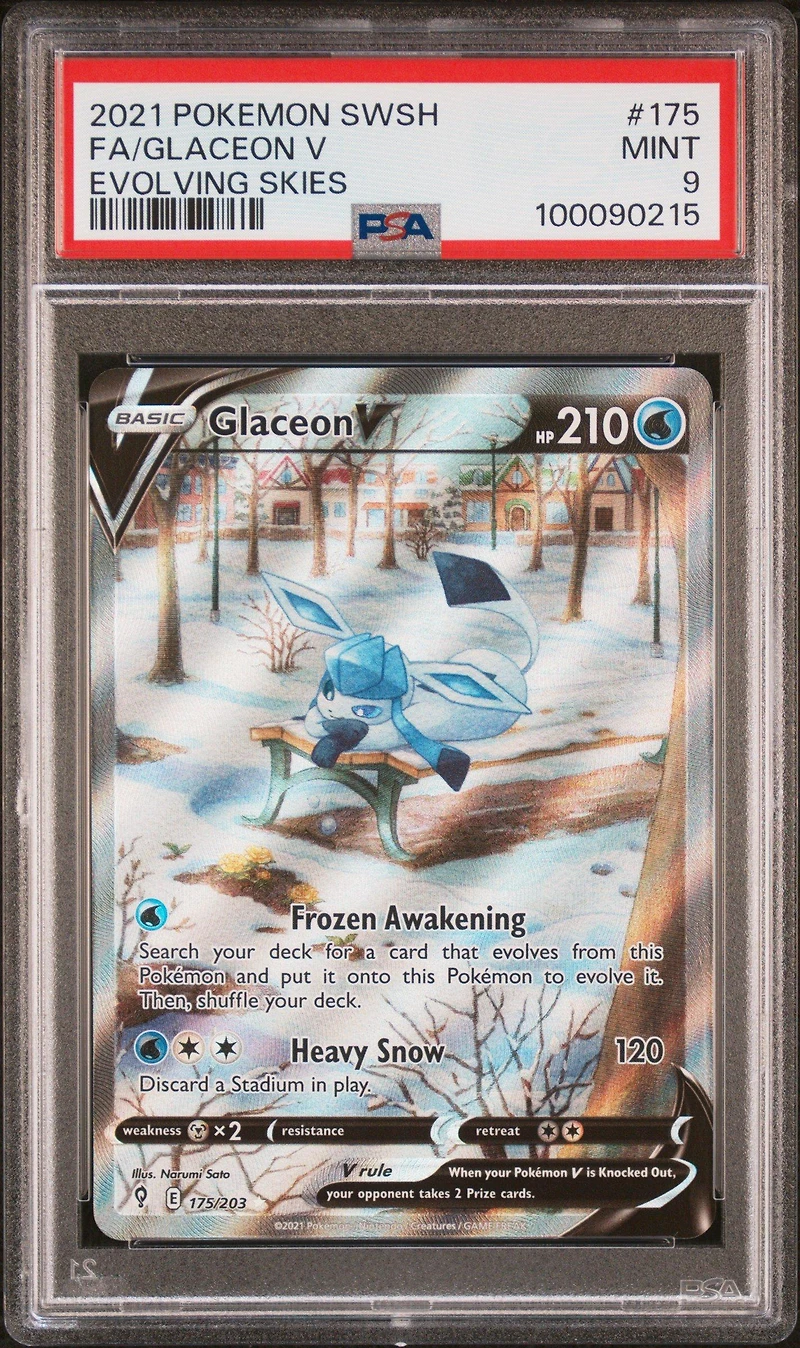 2021 Pokemon Sword & Shield Evolving Skies Full Art/glaceon V PSA