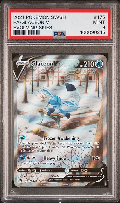 2021 Pokemon Sword & Shield Evolving Skies Full Art/glaceon V PSA