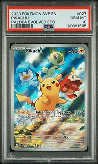 2023 Pokemon Svp En-sv Black Star Promo 027 Pikachu Paldea Evolved Elite Trainer Box PSA