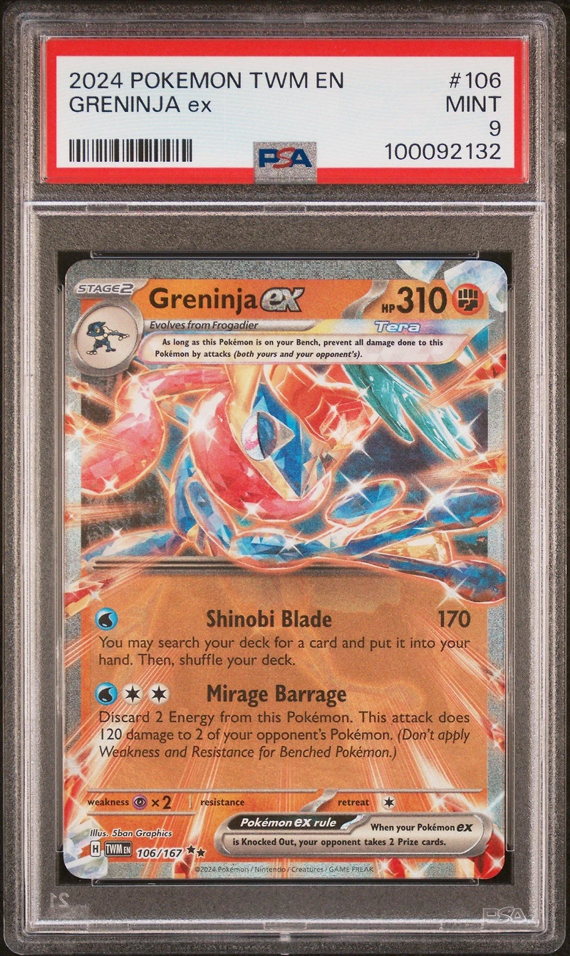 2024 Pokemon Twm En-twilight Masquerade 106 Greninja Ex PSA