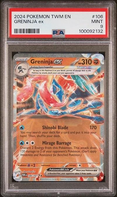2024 Pokemon Twm En-twilight Masquerade 106 Greninja Ex PSA