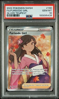 2022 Pokemon Sword & Shield Silver Tempest 190 Full Art/furisode Girl PSA