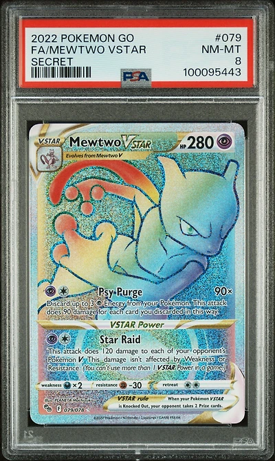 2022 Pokemon Go 079 Full Art/mewtwo Vstar Secret PSA