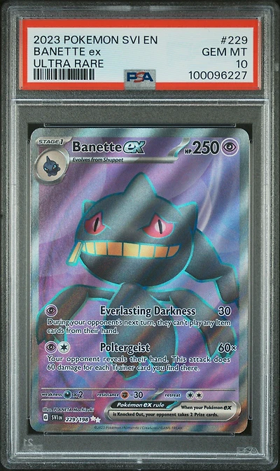 2023 Pokemon Svi En-scarlet & Violet 229 Banette Ex Ultra Rare PSA