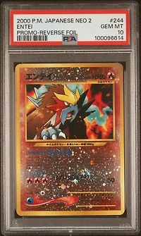 2000 Pokemon Japanese Neo 2 Promo 244 Entei Reverse Foil PSA