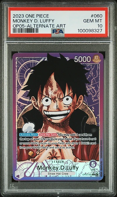 2023 One Piece Op05-awakening Of The New Era Monkey D. Luffy Alternate Art PSA