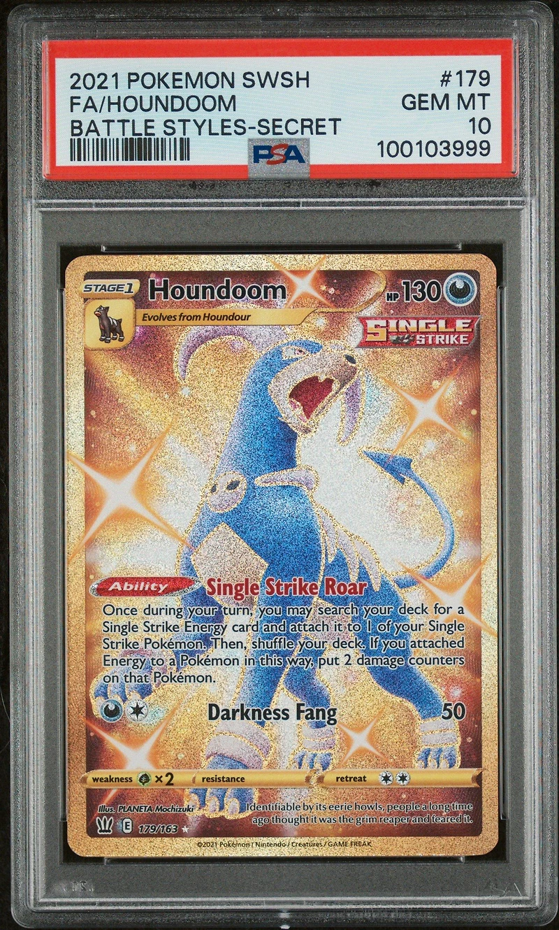 2021 Pokemon Sword & Shield Battle Styles 179 Full Art/houndoom Secret PSA