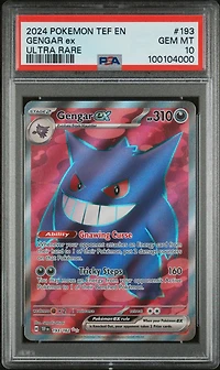 2024 Pokemon Tef En-temporal Forces 193 Gengar Ex Ultra Rare PSA