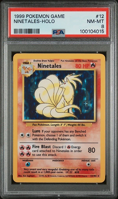 1999 Pokemon Game 12 Ninetales-holo PSA