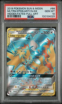 2019 Pokemon Sun & Moon Hidden Fates 66 Full Art/moltres & Zapdos & Articuno Gx PSA