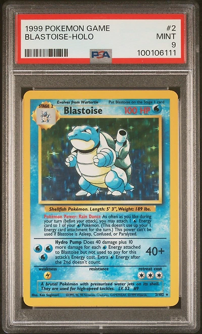 1999 Pokemon Game 2 Blastoise-holo PSA