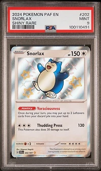 2024 Pokemon Paf En-paldean Fates 202 Snorlax Shiny Rare PSA