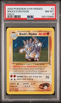 2000 Pokemon Gym Heroes 2 Brock's Rhydon Holo PSA