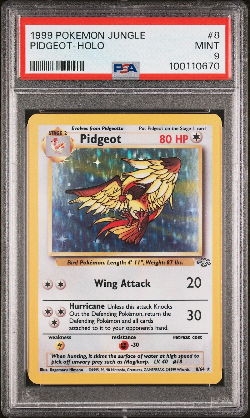 1999 Pokemon Jungle 8 Pidgeot-holo PSA
