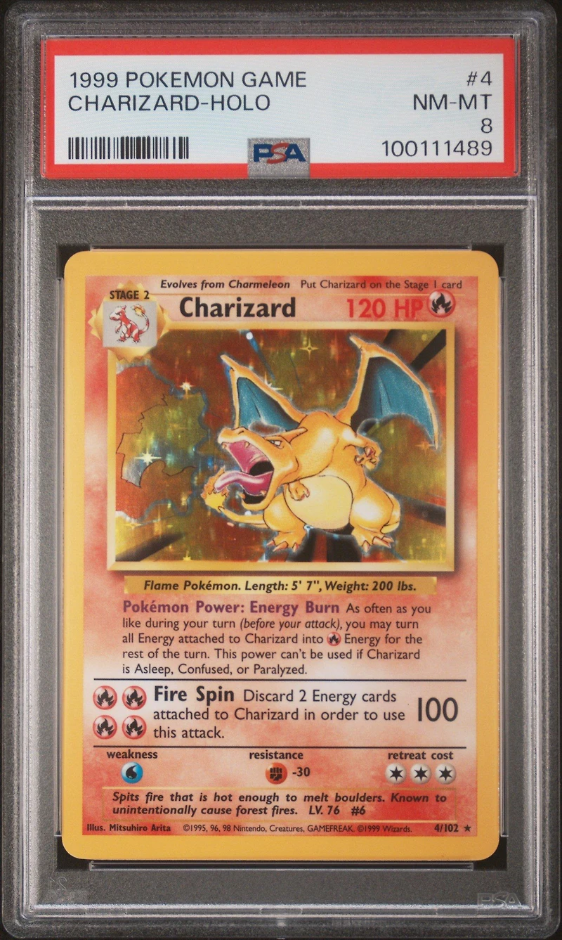 1999 Pokemon Game 4 Charizard-holo PSA