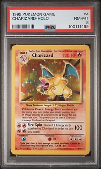 1999 Pokemon Game 4 Charizard-holo PSA
