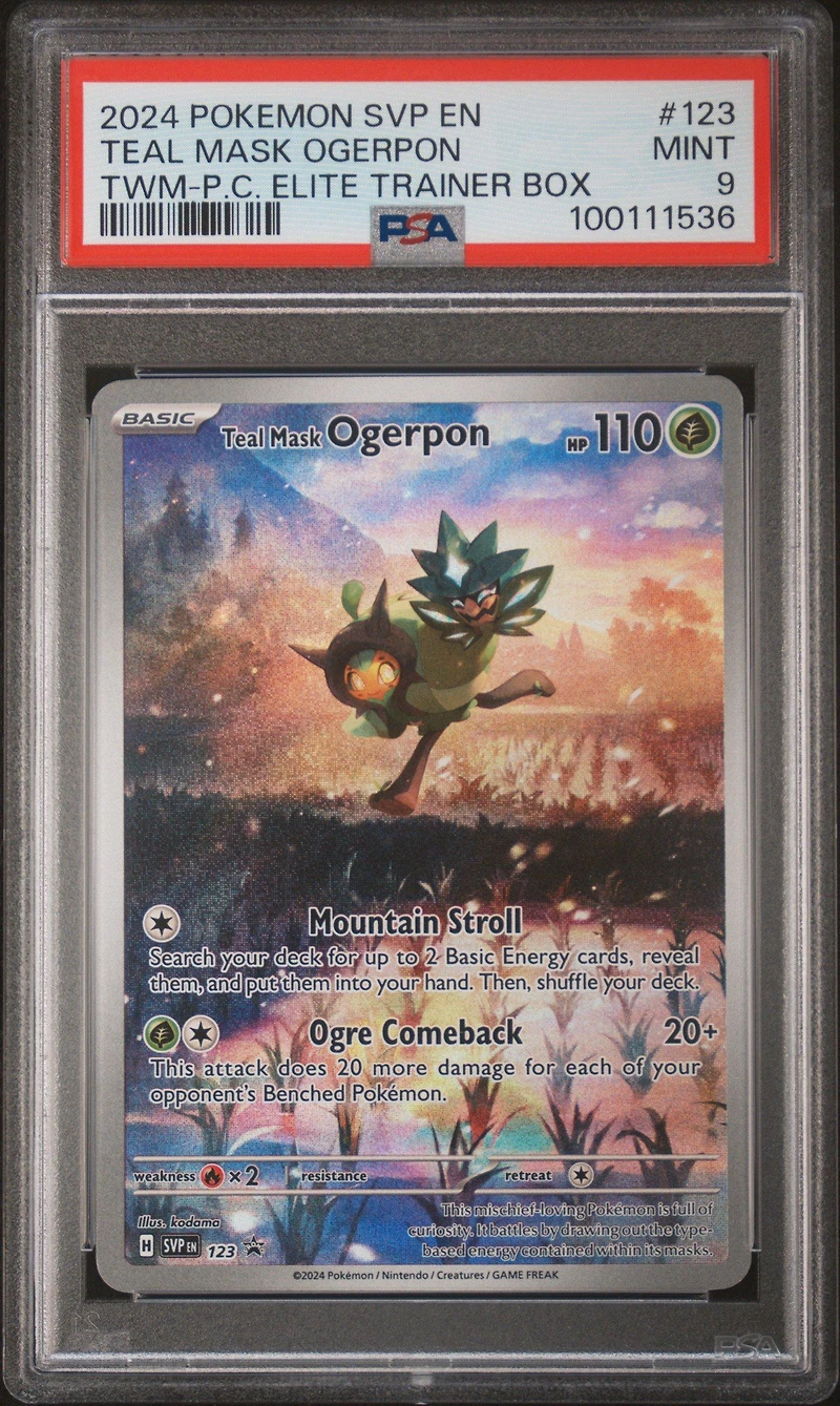 2024 Pokemon Svp En-sv Black Star Promo 123 Teal Mask Ogerpon Twilight Masquerade Pokemon Center Elite Trainer Box PSA