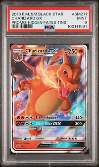 2019 Pokemon Sm Black Star Promo Sm211 Charizard Gx Hidden Fates Tins PSA