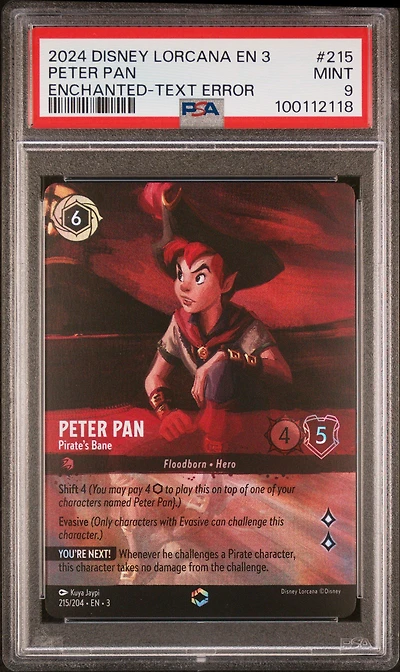 2024 Disney Lorcana En 3-into The Inklands 215 Peter Pan