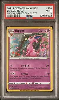 2021 Pokemon Swsh Black Star Promo 174 Espeon-holo Fusion Strike Three Pack Blisters PSA