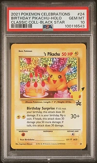 2021 Pokemon Celebrations Classic Collection 24 Birthday Pikachu-holo PSA