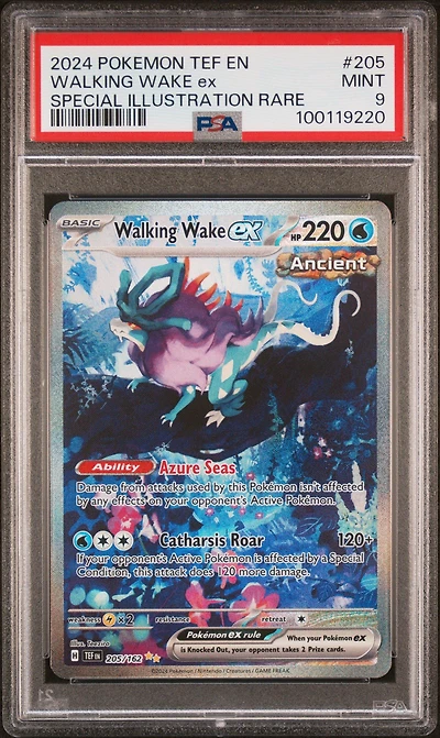2024 Pokemon Tef En-temporal Forces 205 Walking Wake Ex Special Illustration Rare PSA
