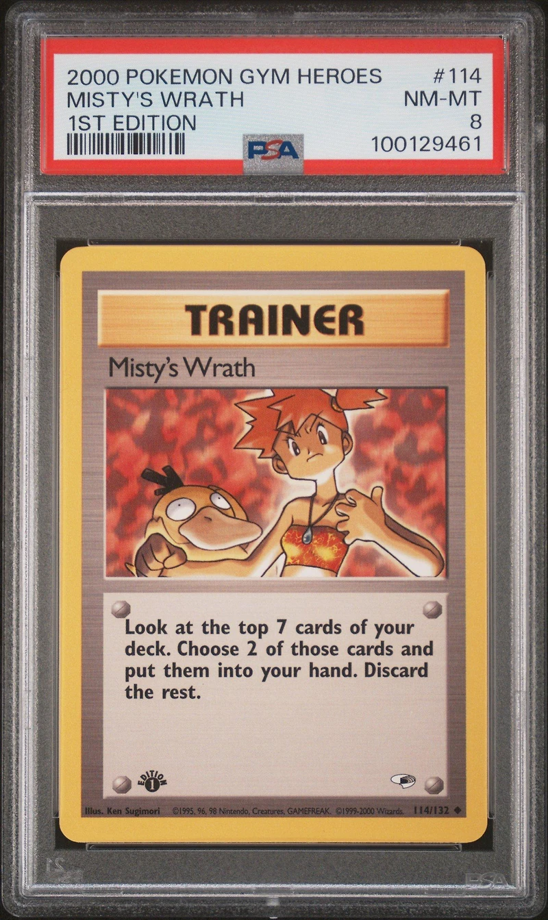 2000 Pokemon Gym Heroes 114 Misty's Wrath 1st Edition PSA 8
