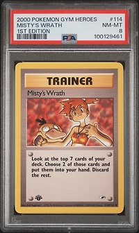 2000 Pokemon Gym Heroes 114 Misty's Wrath 1st Edition PSA 8
