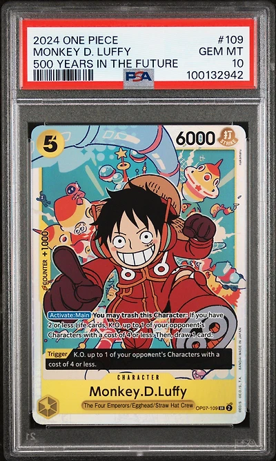 2024 One Piece 500 Years In The Future 109 Monkey D. Luffy PSA 10