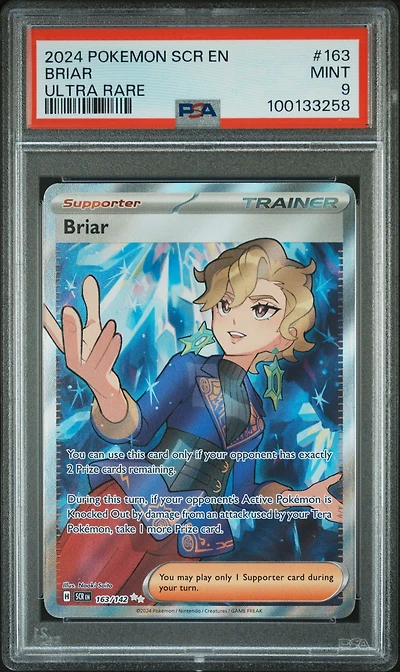 2024 Pokemon Scr En-stellar Crown 163 Briar Ultra Rare PSA
