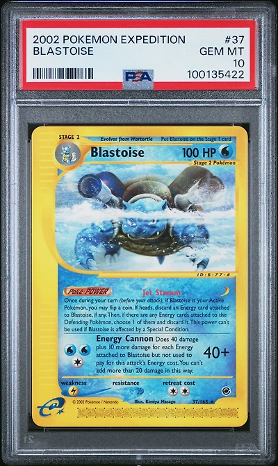 2002 Pokemon Expedition 37 Blastoise PSA