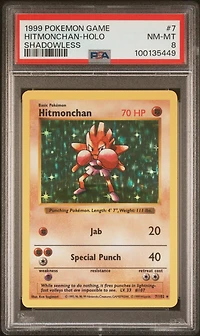 1999 Pokemon Game 7 Hitmonchan-holo Shadowless PSA