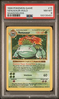 1999 Pokemon Game 15 Venusaur-holo Shadowless PSA