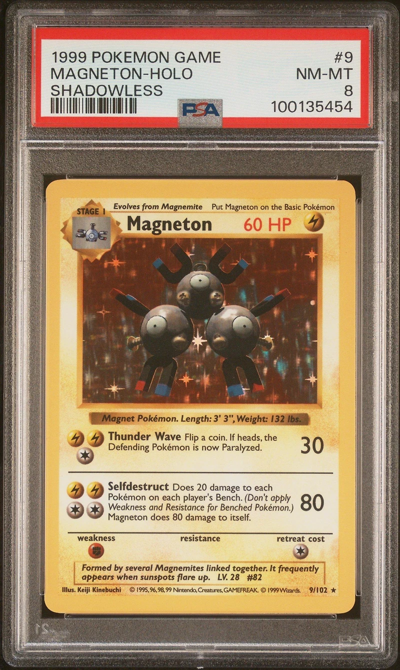 1999 Pokemon Game 9 Magneton-holo Shadowless PSA