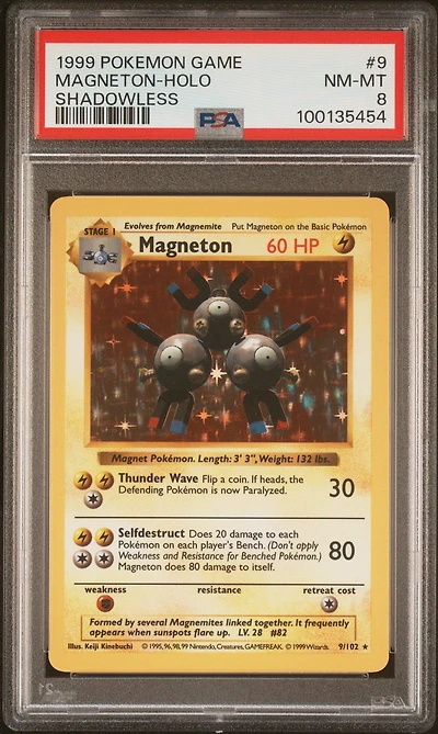 1999 Pokemon Game 9 Magneton-holo Shadowless PSA