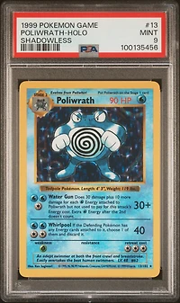 1999 Pokemon Game 13 Poliwrath-holo Shadowless PSA