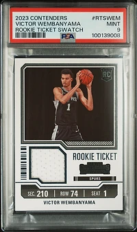 2023 Panini Contenders Rookie Ticket Swatches Rtswem Victor Wembanyama PSA 9