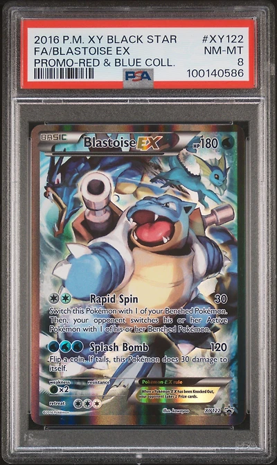 2016 Pokemon Xy Black Star Promo Xy122 Full Art/blastoise Ex Red & Blue Collection PSA
