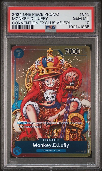 2024 One Piece Promos 043 Monkey D. Luffy Convention Exclusive-foil PSA 10