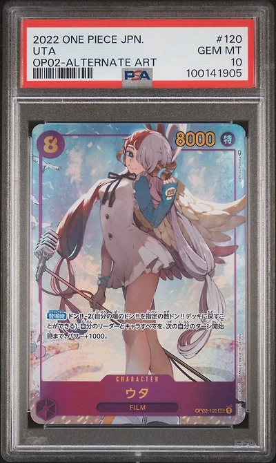 2022 One Piece Japanese Paramount War 120 Uta Alternate Art PSA 10